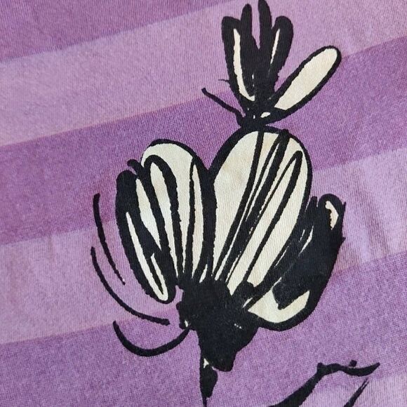 On a Whim fitted striped floral tee shirt sz M - Picture 7 of 9